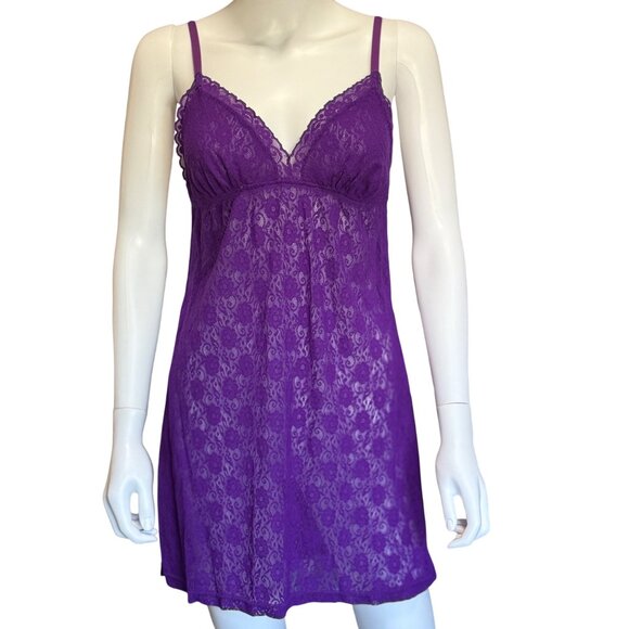 Cosabella Amore Purple Lace Chemise w/ Adjustable Straps Polyamide/Elastane XL - Picture 1 of 5